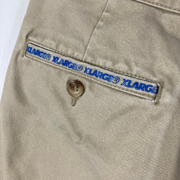 XLARGE Pants Men W32, Beige,Logo-Print,Zip,Pocket,Cotton100% - Picture 7 of 16